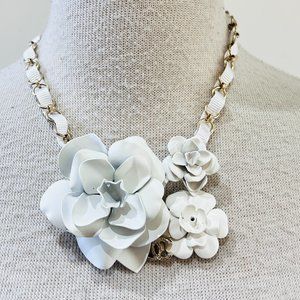 Chanel triple camellia pendant chain necklace